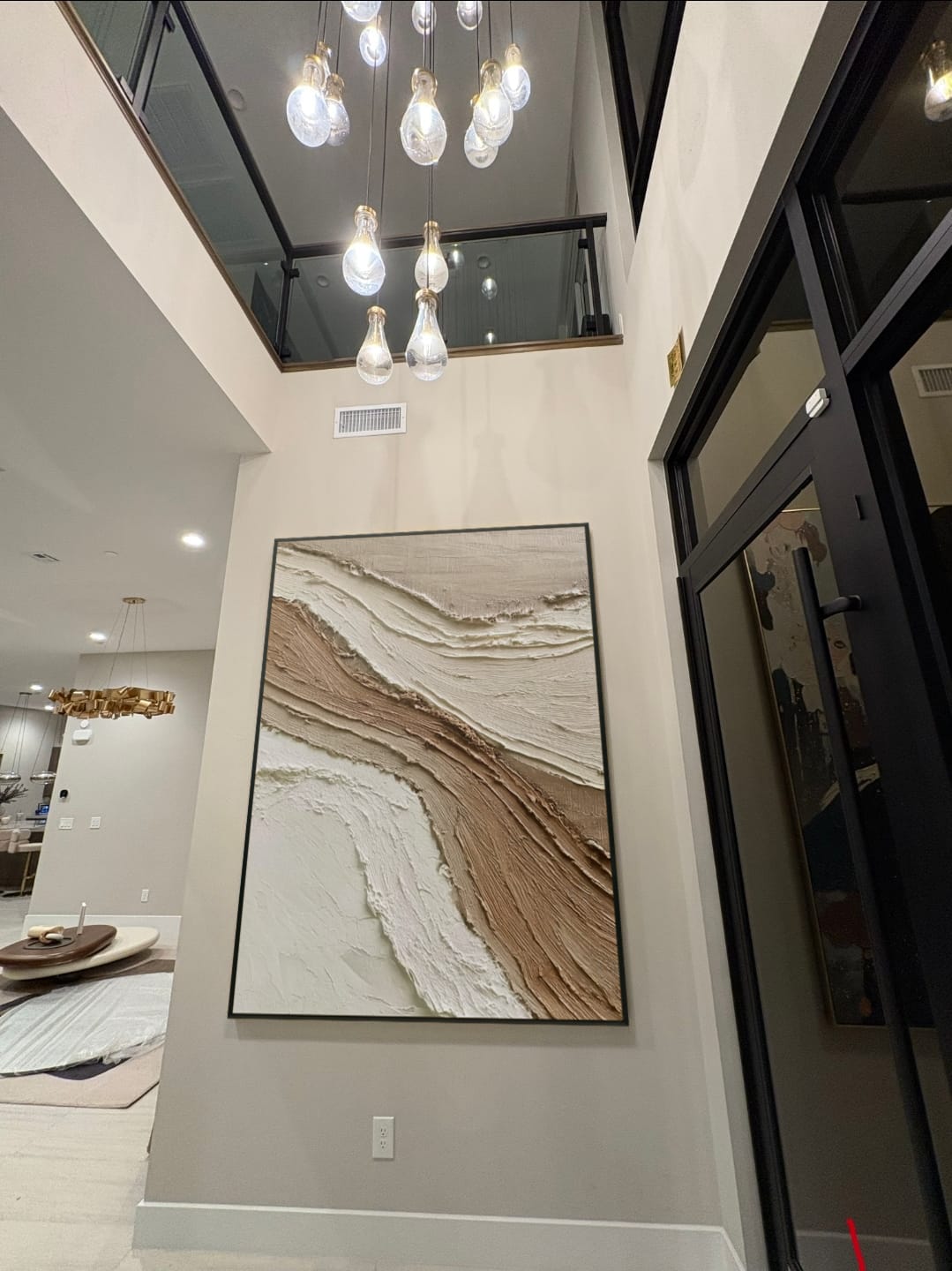 Customer photo review of Earth Layers – Beige and Brown Abstract Textured Painting #RIS2(158)