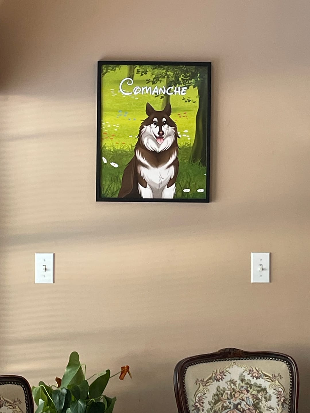 Customer photo review of Custom Hand-Drawn Cartoon Pet Portrait