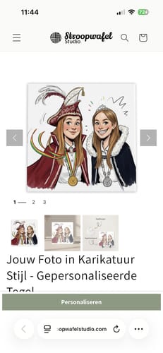 Customer photo review of Jouw Foto in Karikatuur Stijl - Gepersonaliseerde Tegel