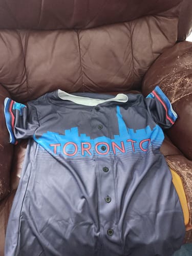 Customer photo review of Custom City Baseball Jersey - Toronto Blue - Design Your Own