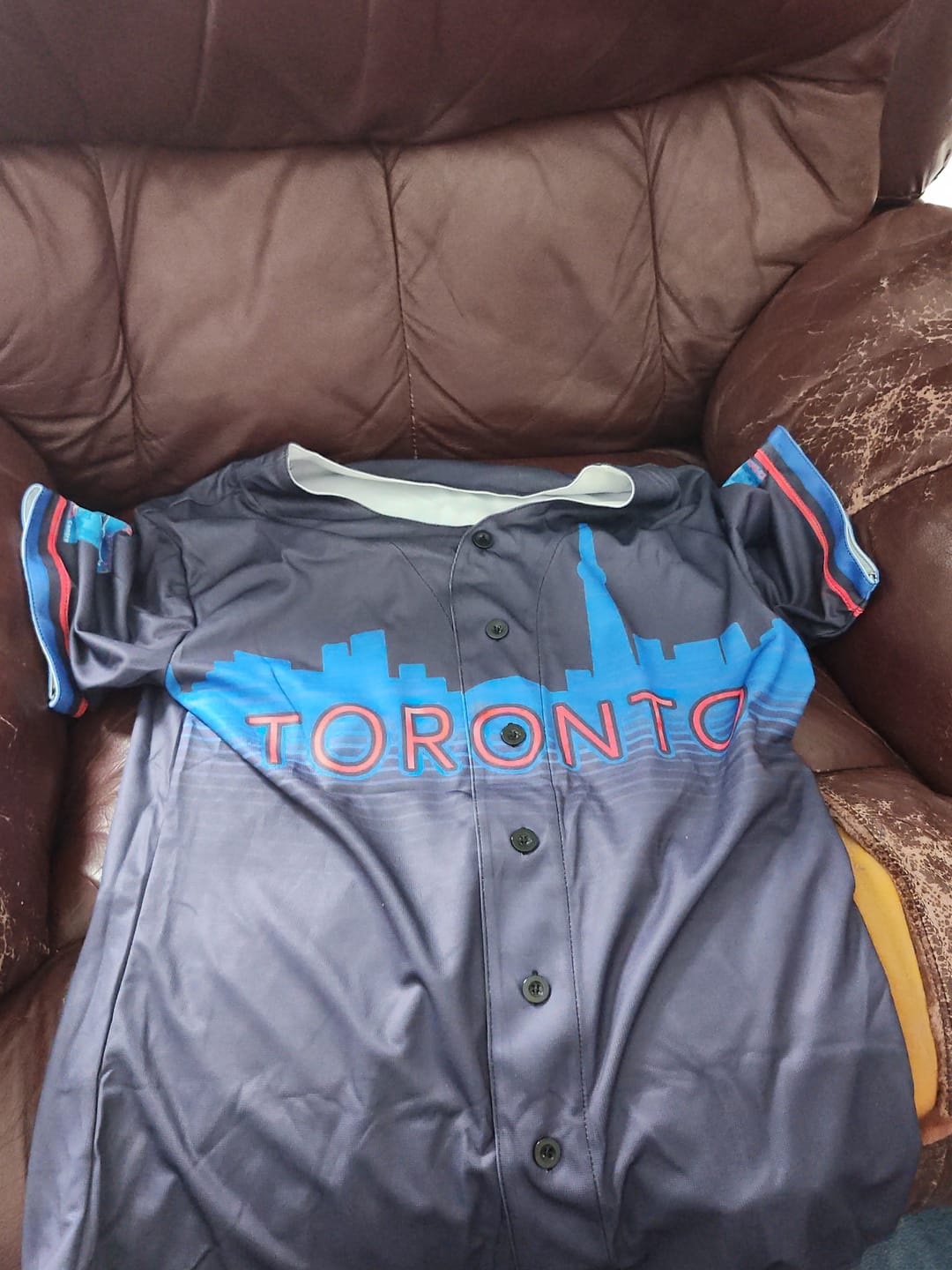 Customer photo review of Custom City Baseball Jersey - Toronto Blue - Design Your Own