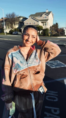 Customer photo review of PLAYBOY PINK ZIP UP