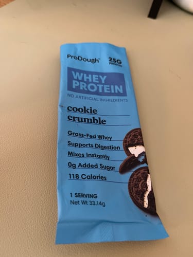 Customer photo review of Whey Protein Powder - Single Serving Sample Stick Packs