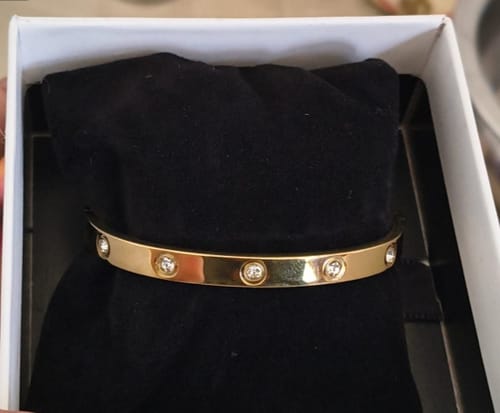 Customer photo review of Crystal Love Bangle Bracelet