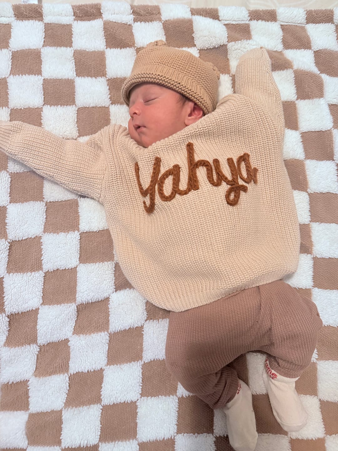 Customer photo review of Hand Knitted Personalized Sweater