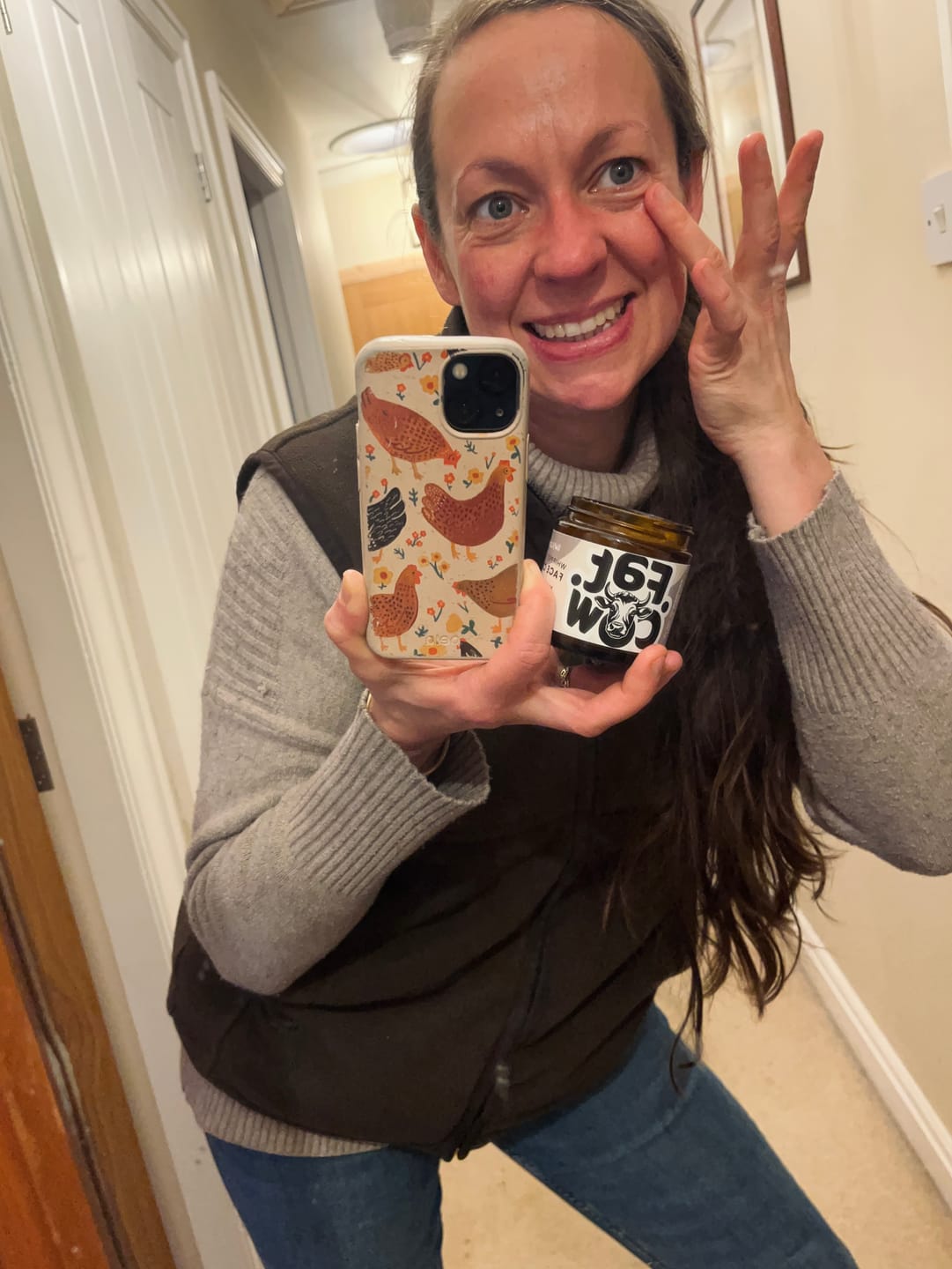 Customer photo review of Whipped Grass-Fed Tallow Face Cream | With Sweet Almond Oil