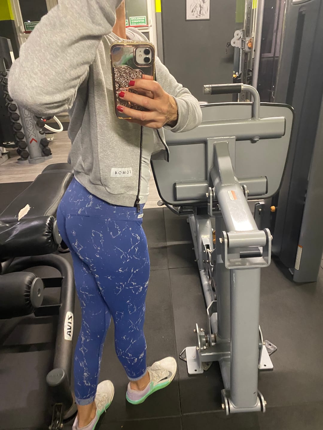 Customer photo review of Leggings Push Up Marmo Blu Avio