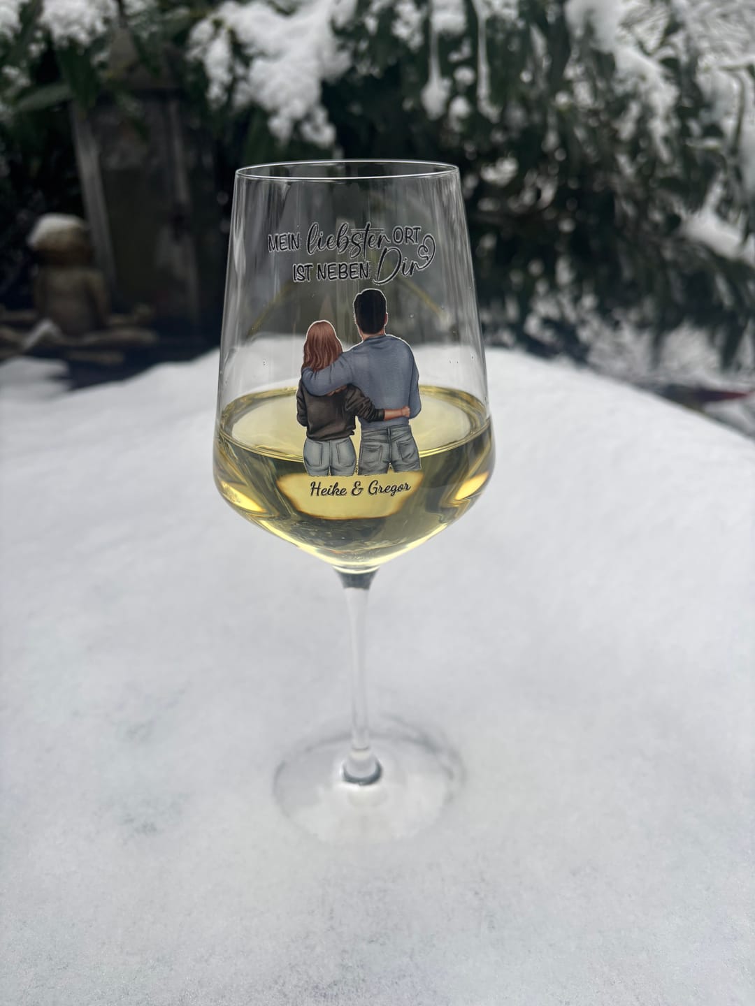 Customer photo review of Jeden Tag - Personalisiertes Weinglas für Paare zum Valentinstag