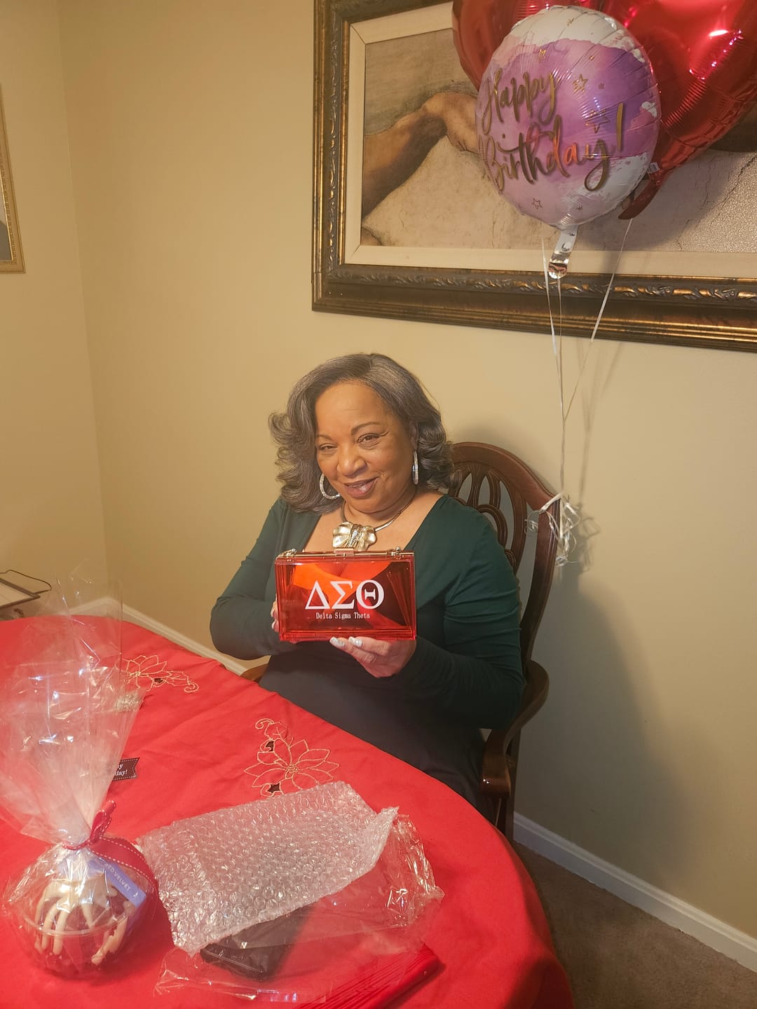 Customer photo review of Delta Sigma Theta Stadium Clutch bag