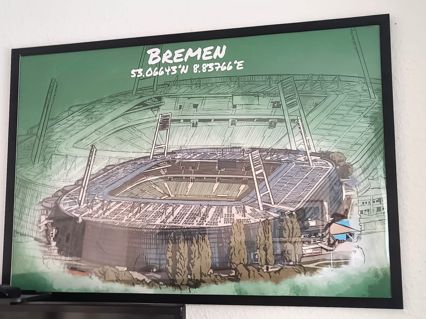 Customer photo review of Stadion Poster Bremen Art Print