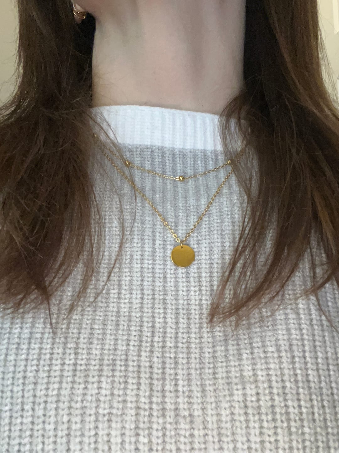 Customer photo review of Layered Disc Necklace