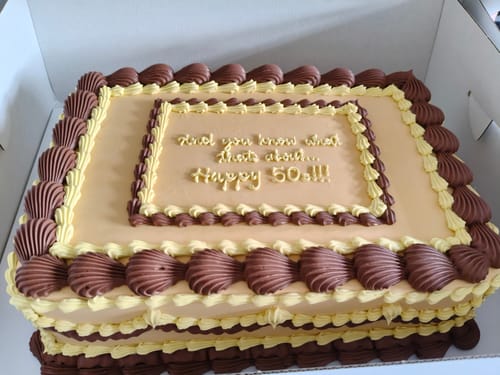 Customer photo review of classic sheet cake