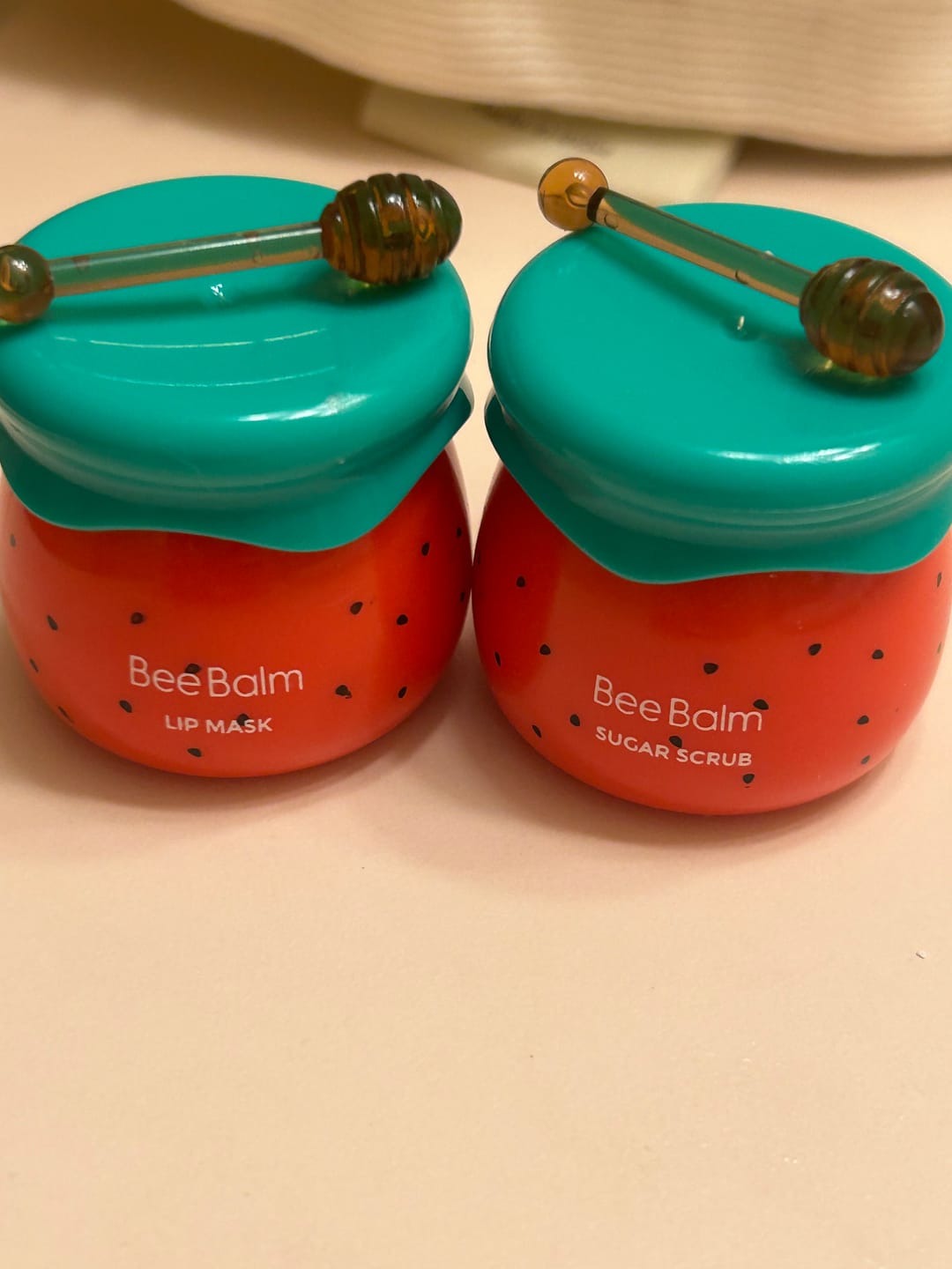 Customer photo review of Watermelon Lip Mask + Sugar Scrub Set