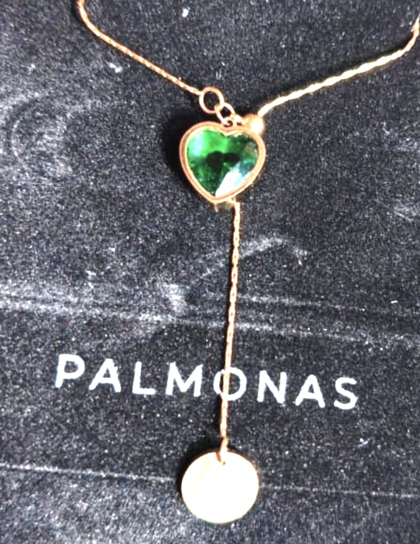 Customer photo review of Emerald Love Necklace