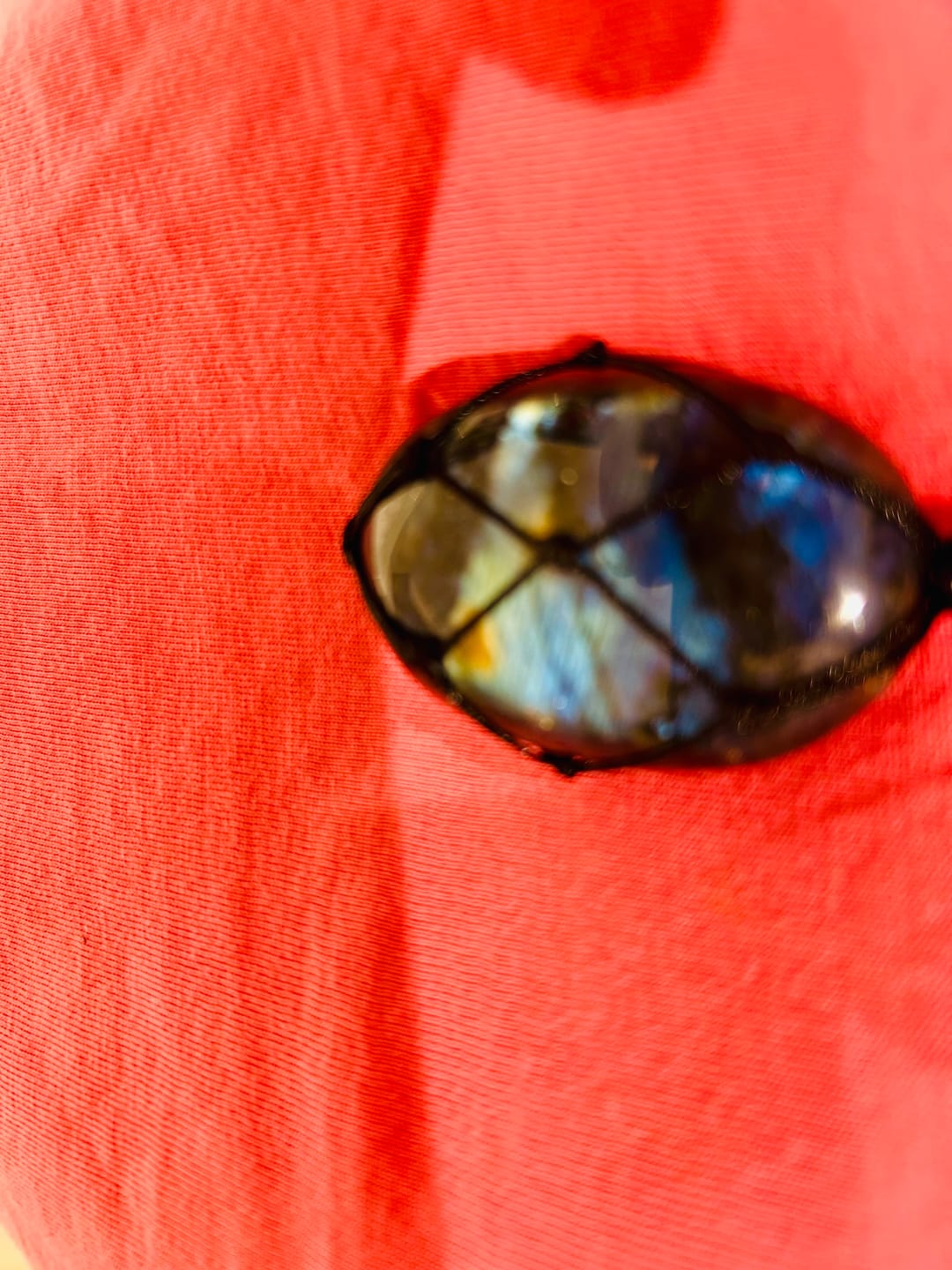 Customer photo review of Dragon's Heart Labradorite Necklace