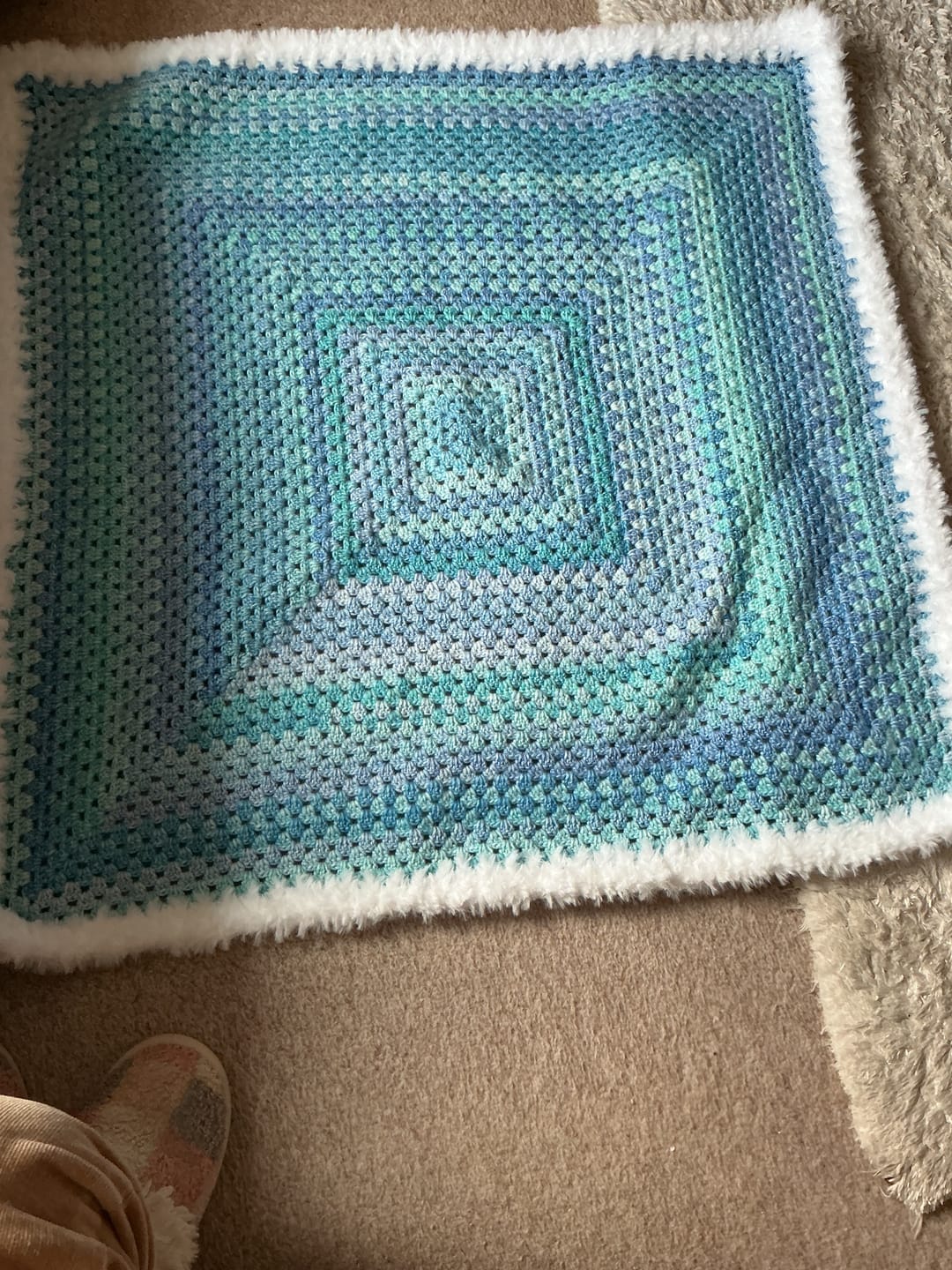 Customer photo review of CrochetPark™ Hearthside Rainbow Blanket Kit