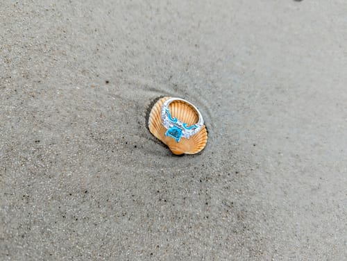 Customer photo review of Love Rivet Ring - Aquamarine