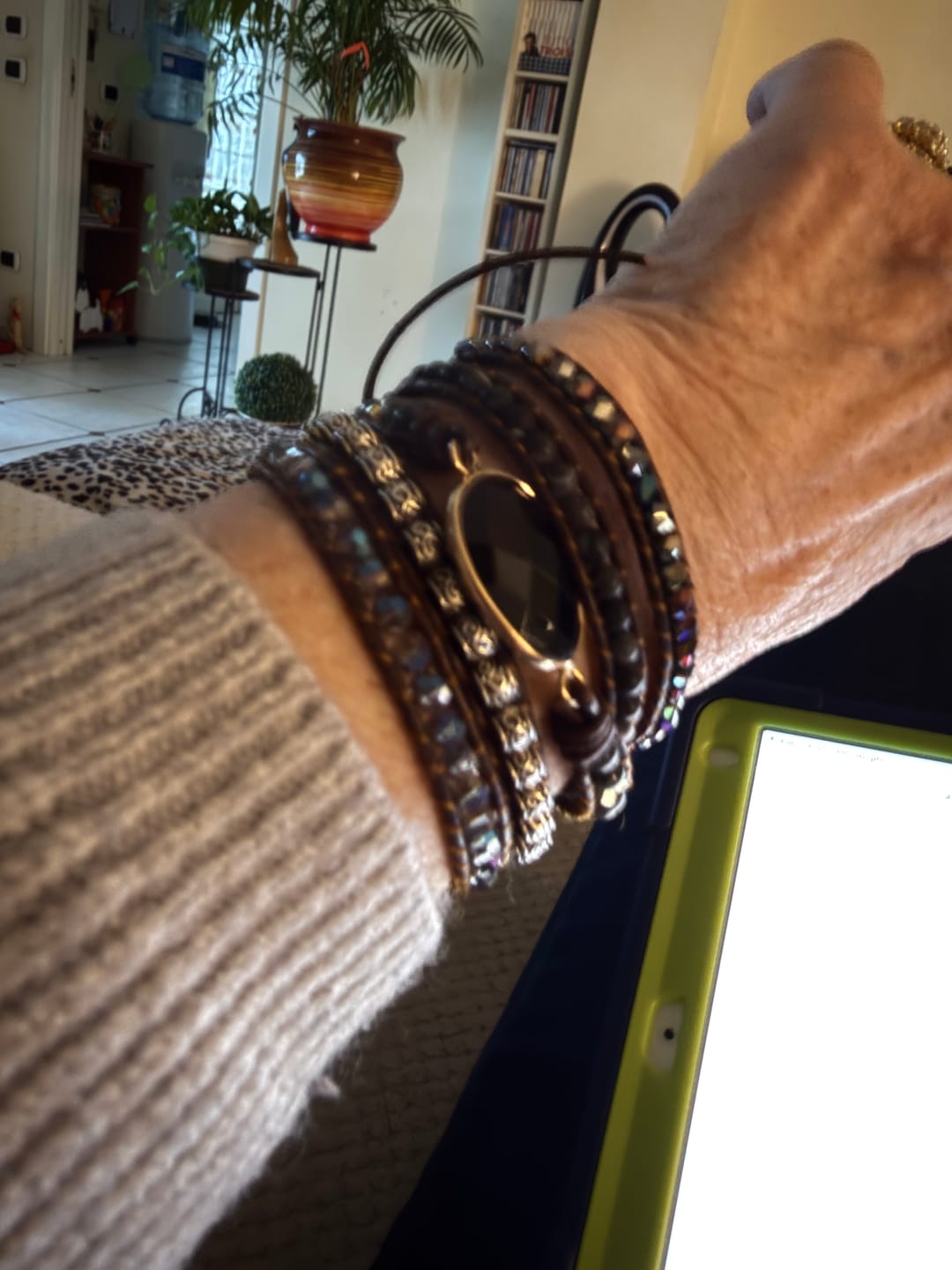 Customer photo review of Onyx Moonlight Protection Wrap Bracelet