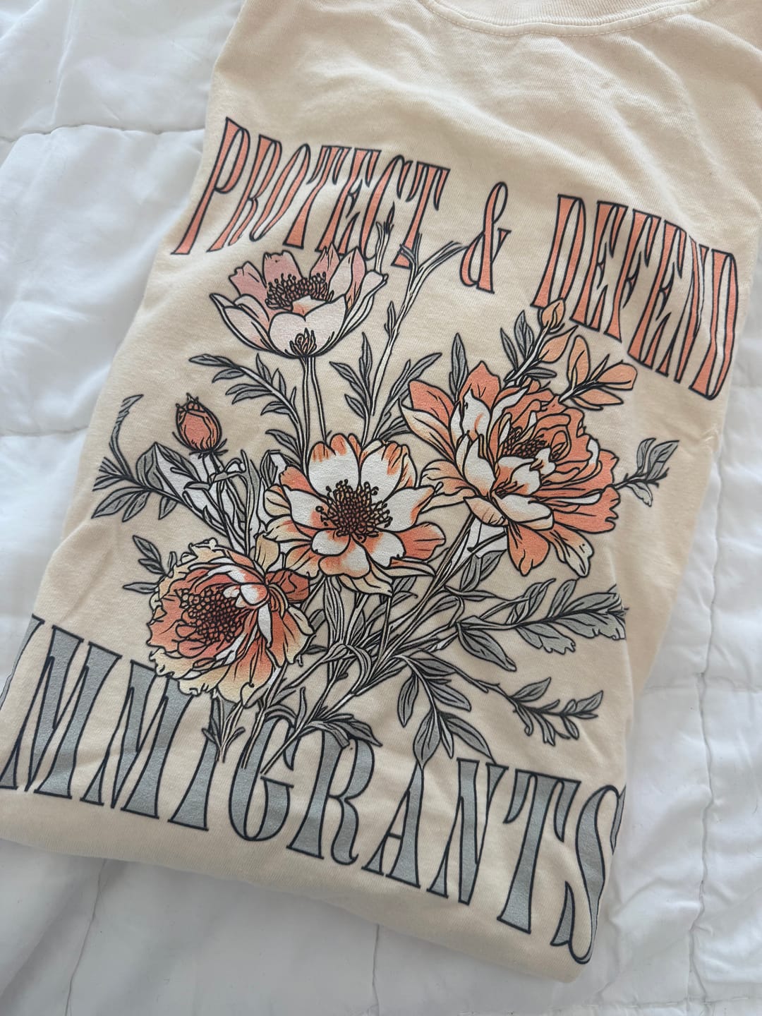 Customer photo review of Protect and Defend Immigrants Comfort Colors T-Shirt