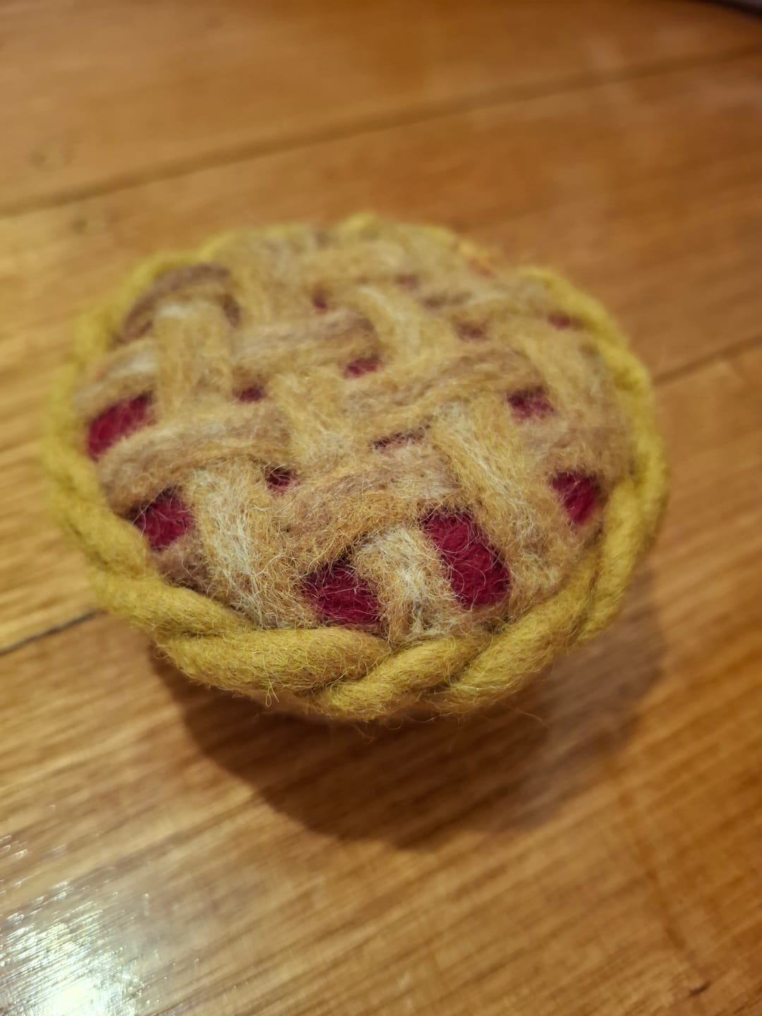 Customer photo review of Felt Lattice Apple Pie