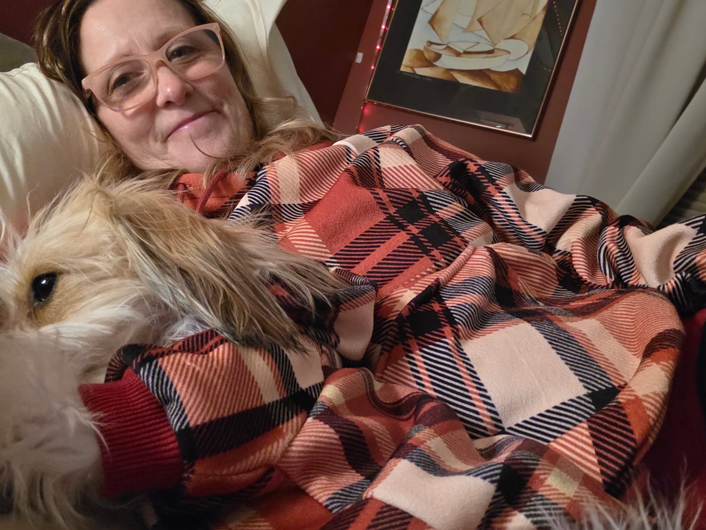 Customer photo review of Red Plaid Human Hoodie
