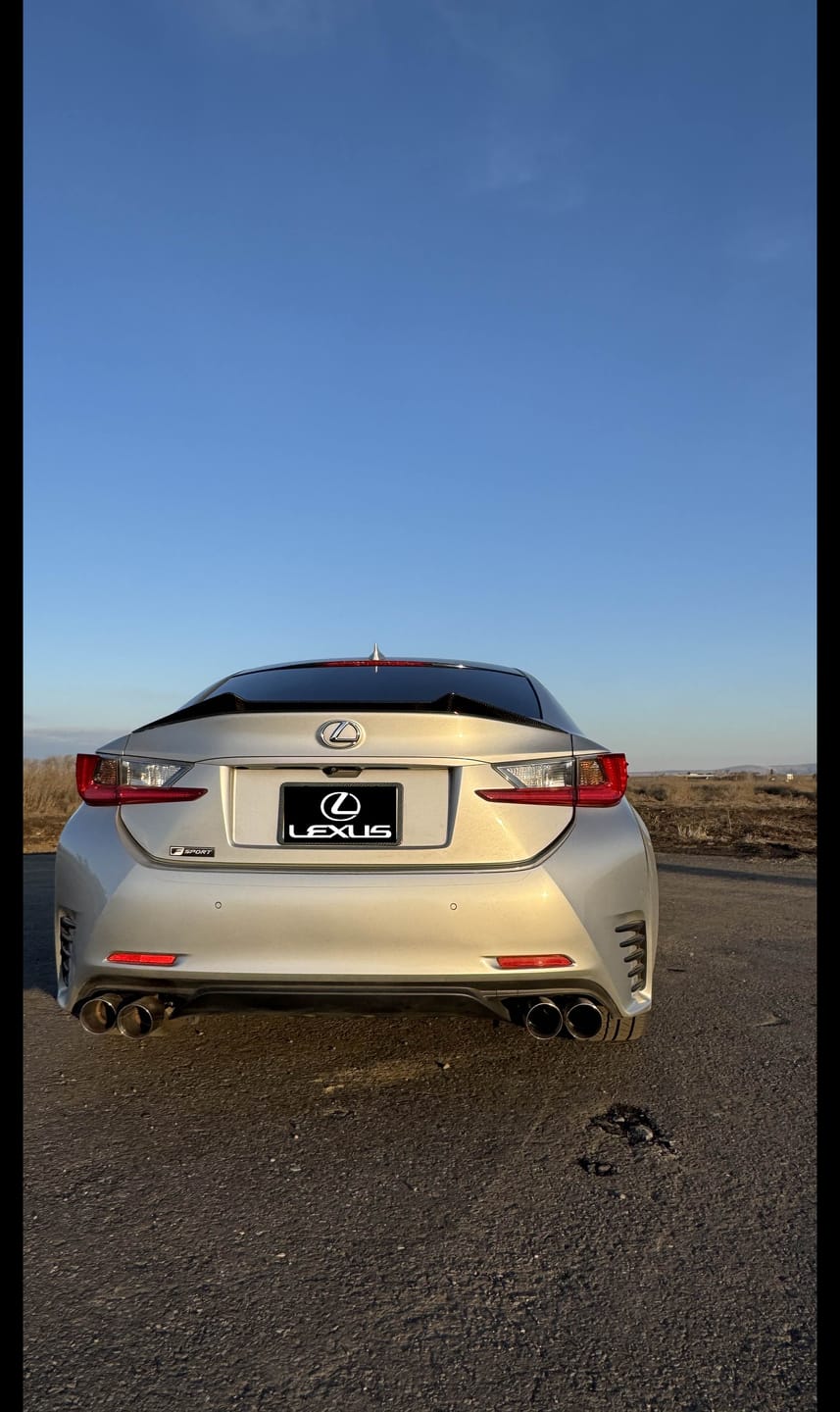 Customer photo review of 2015-Up Lexus RC200t 300 350 Muffler Delete Axle Back Quad Tips Exhaust