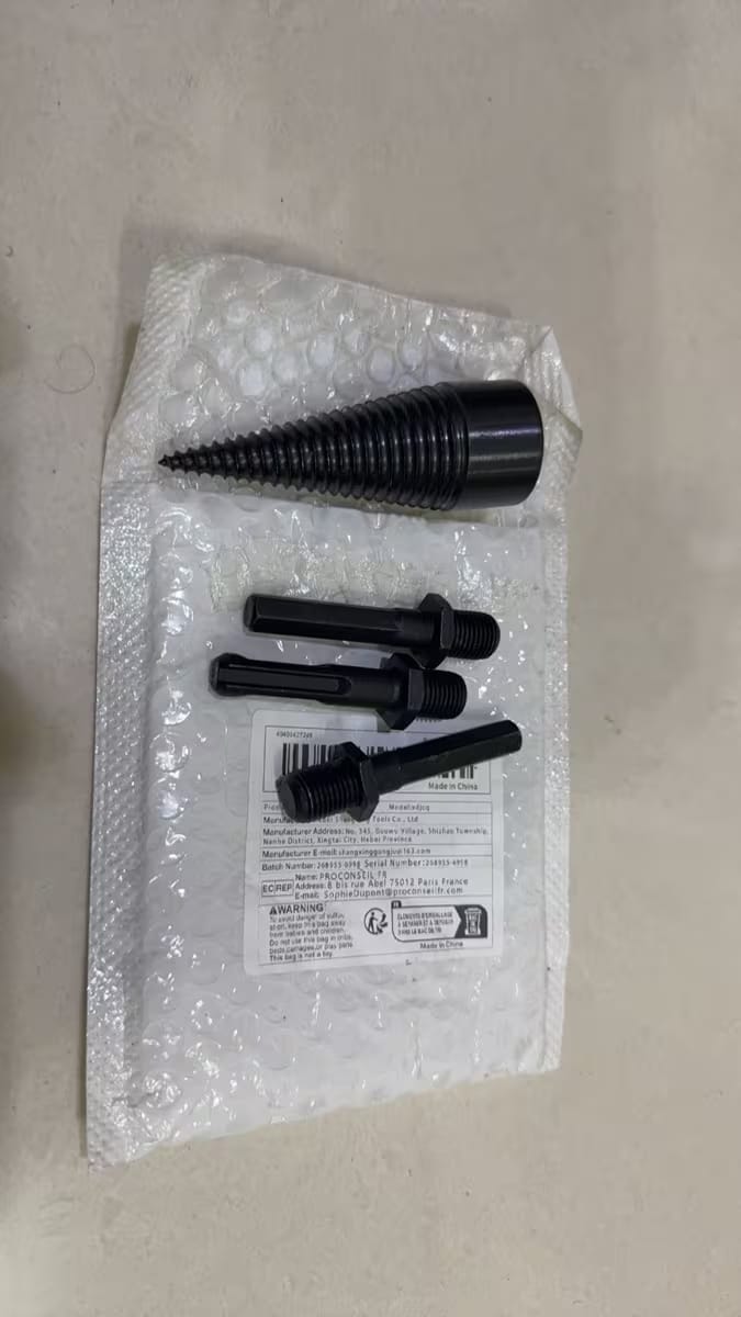 Customer photo review of Firewood Splitter Drill Bit 32mm – Wood Splitting Cone