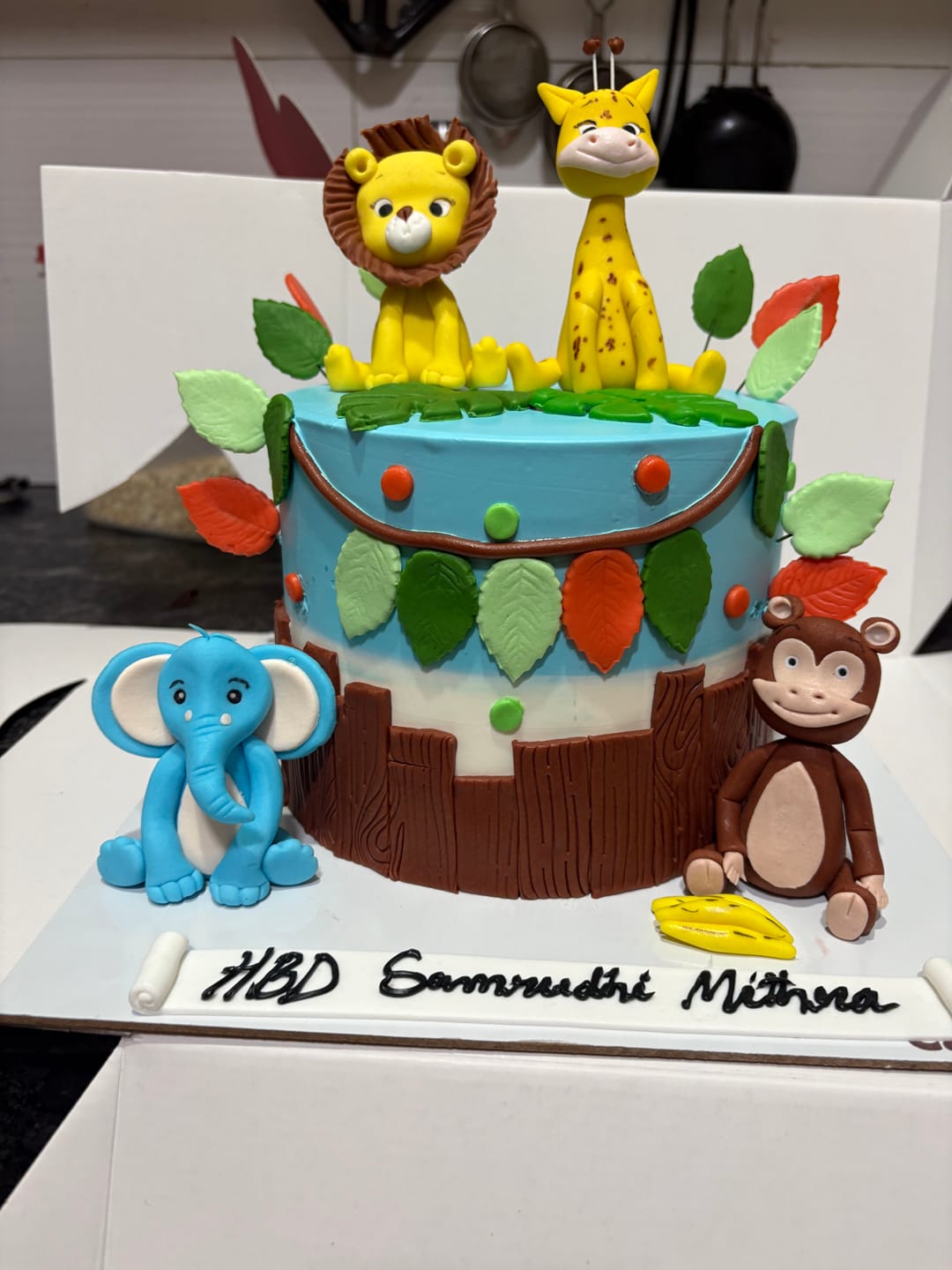 Customer photo review of Jungle Safari Animals Birthday Cake