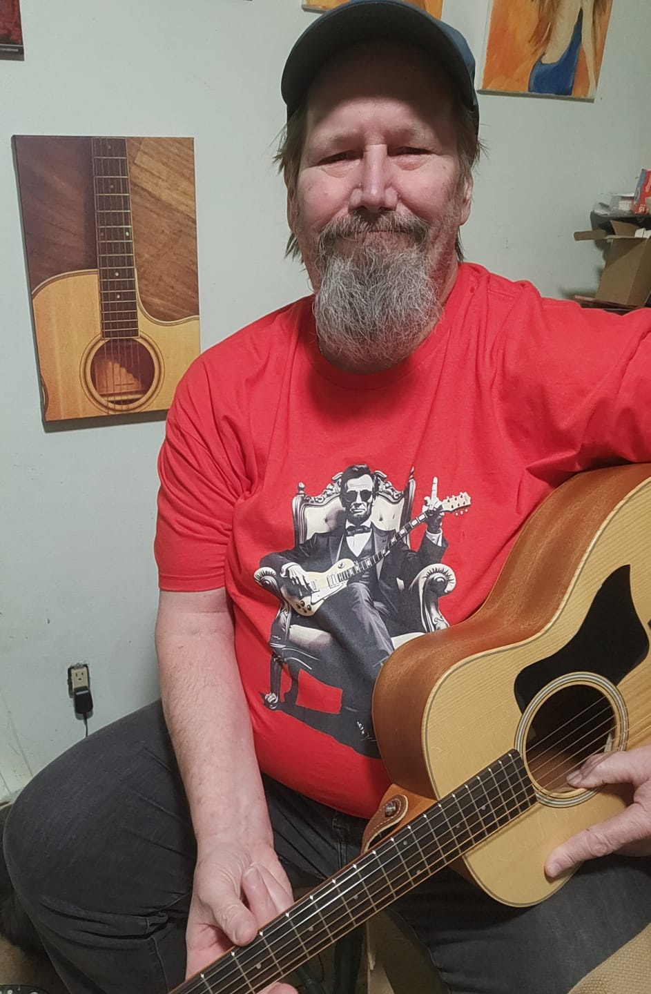 Customer photo review of Lincoln Playing T-Shirt
