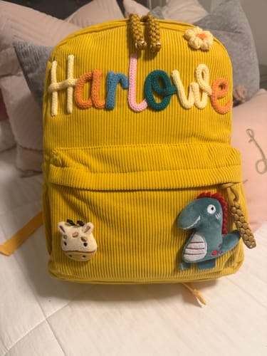 Customer photo review of K&C - Personalized Knitted Backpack