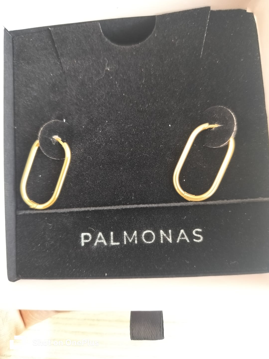 Customer photo review of Plain Oval Hoop Earrings