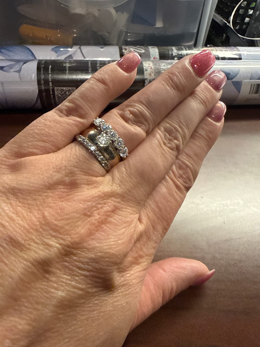 Customer photo review of 4mm Moissanite Half Eternity Ring