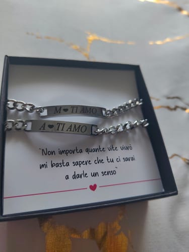 Customer photo review of Bracciali per Coppia Personalizzati con Incisione ✦ Unione Eterna