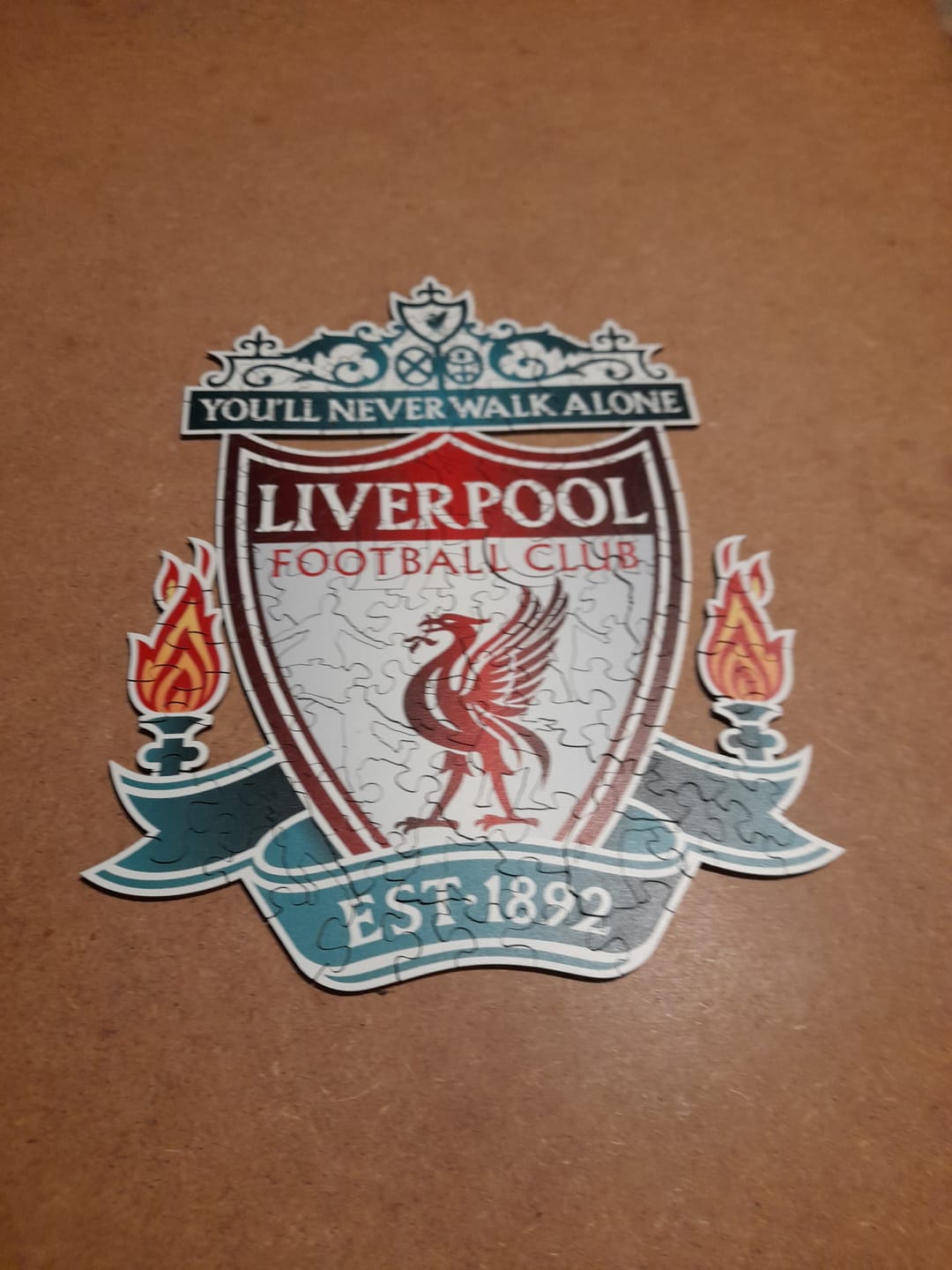 Customer photo review of Liverpool FC® Crest - Wooden Puzzle