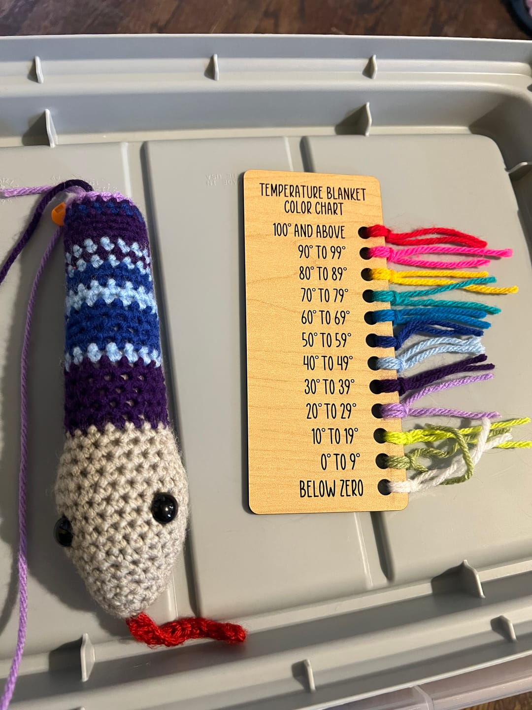 Customer photo review of Temperature Blanket Color Chart