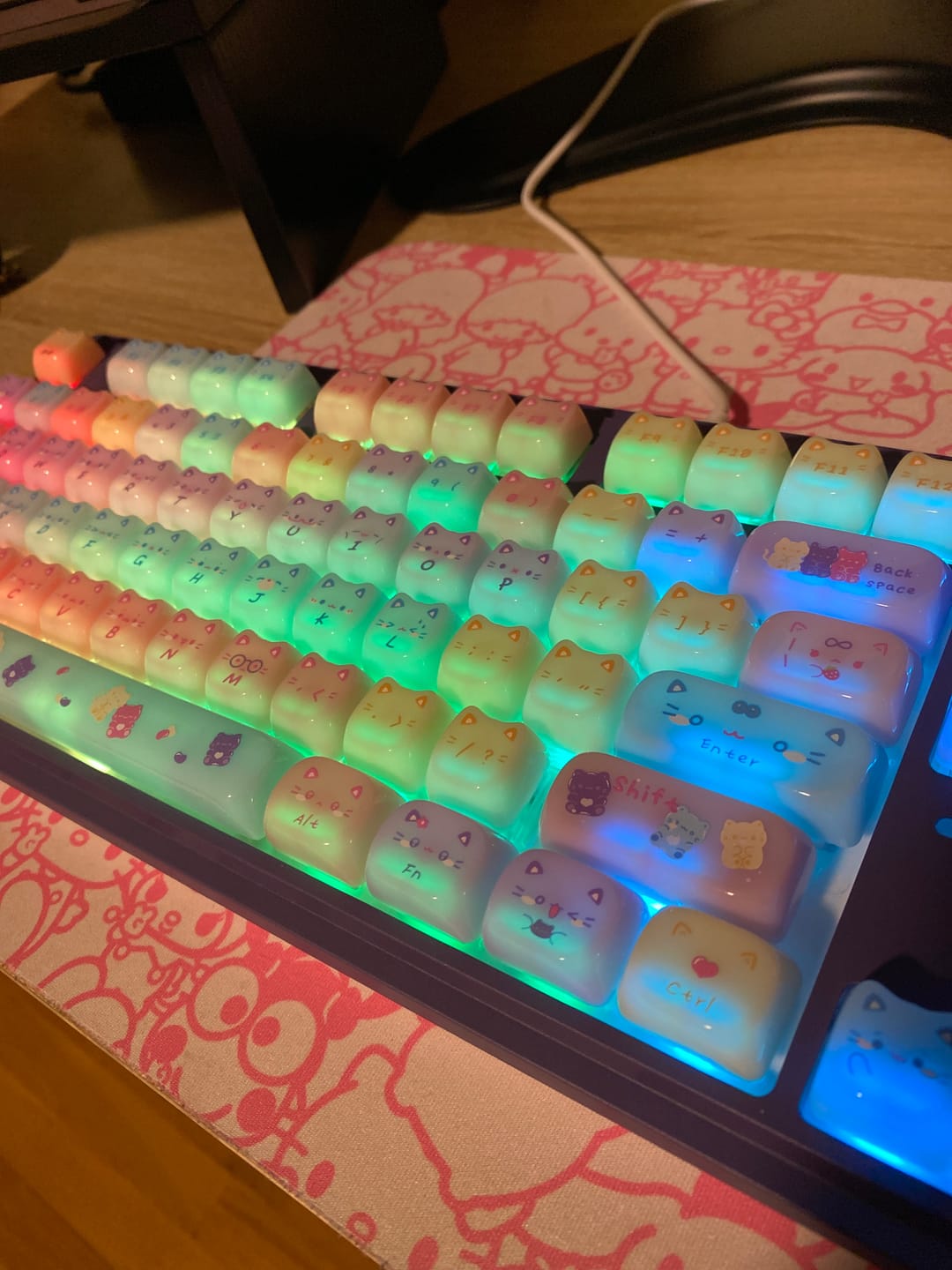 Customer photo review of KiiBOOM Meow Pudding PC Keycap Set