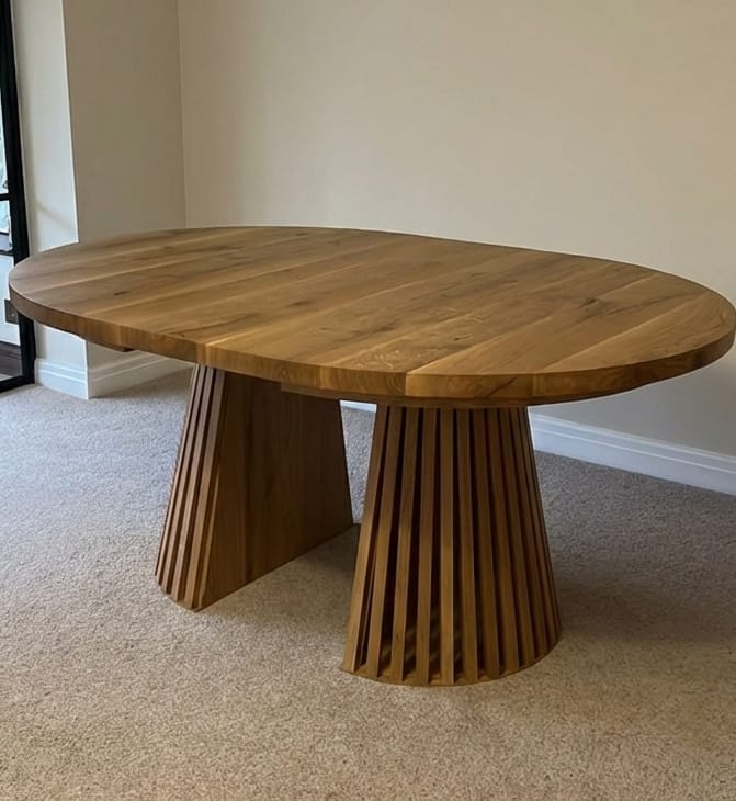 Customer photo review of Vivien Extendable Round Oak Dining Table