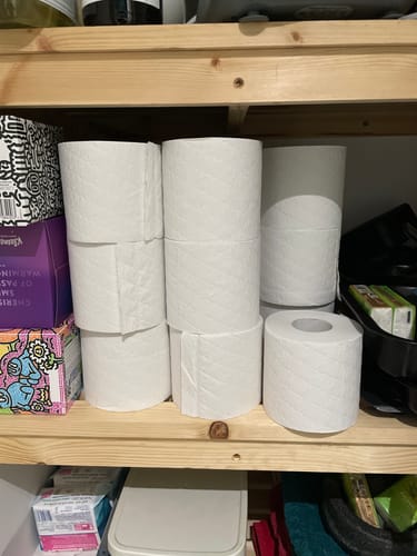 Customer photo review of Recycled 3 Ply Toilet Paper
