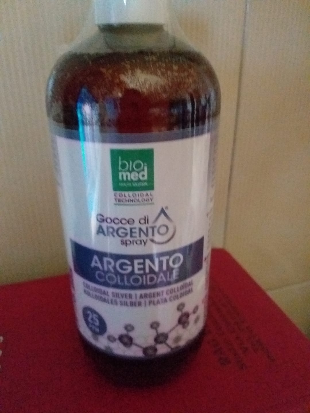 Customer photo review of ARGENTO COLLOIDALE SPRAY SUBLINGUALE BIOMED 25 ppm - 500 ml