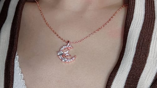 Customer photo review of Luna Crescent Necklace