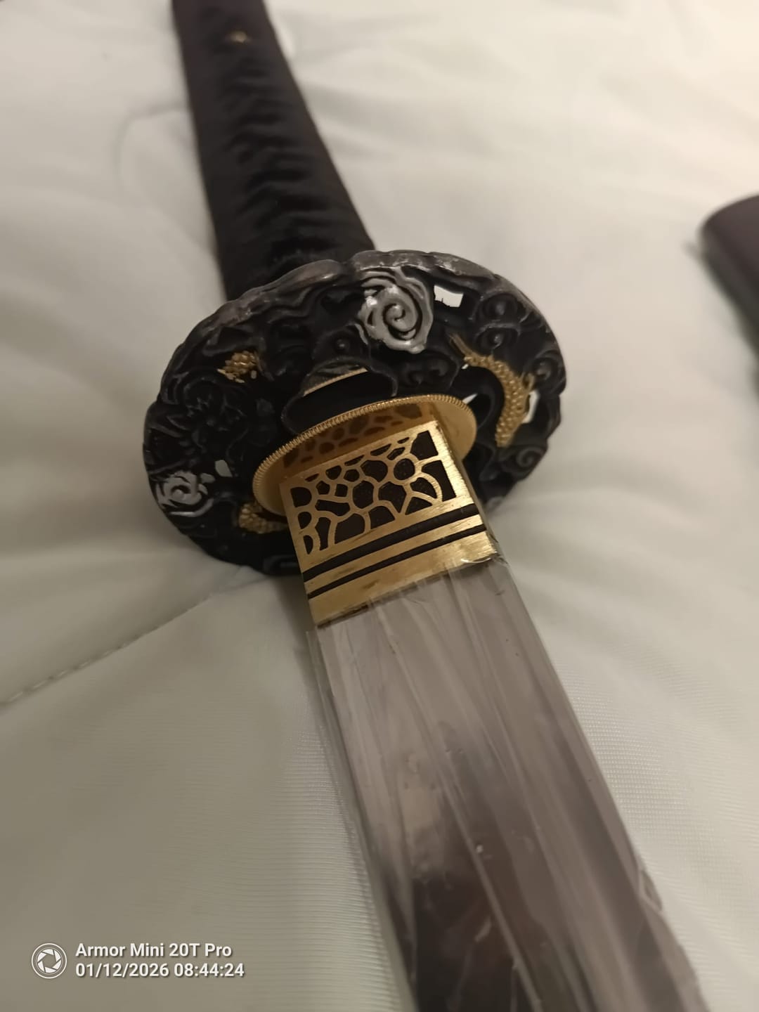 Customer photo review of The Burakkuingula Handmade Katana Clay Tempered T10 Steel