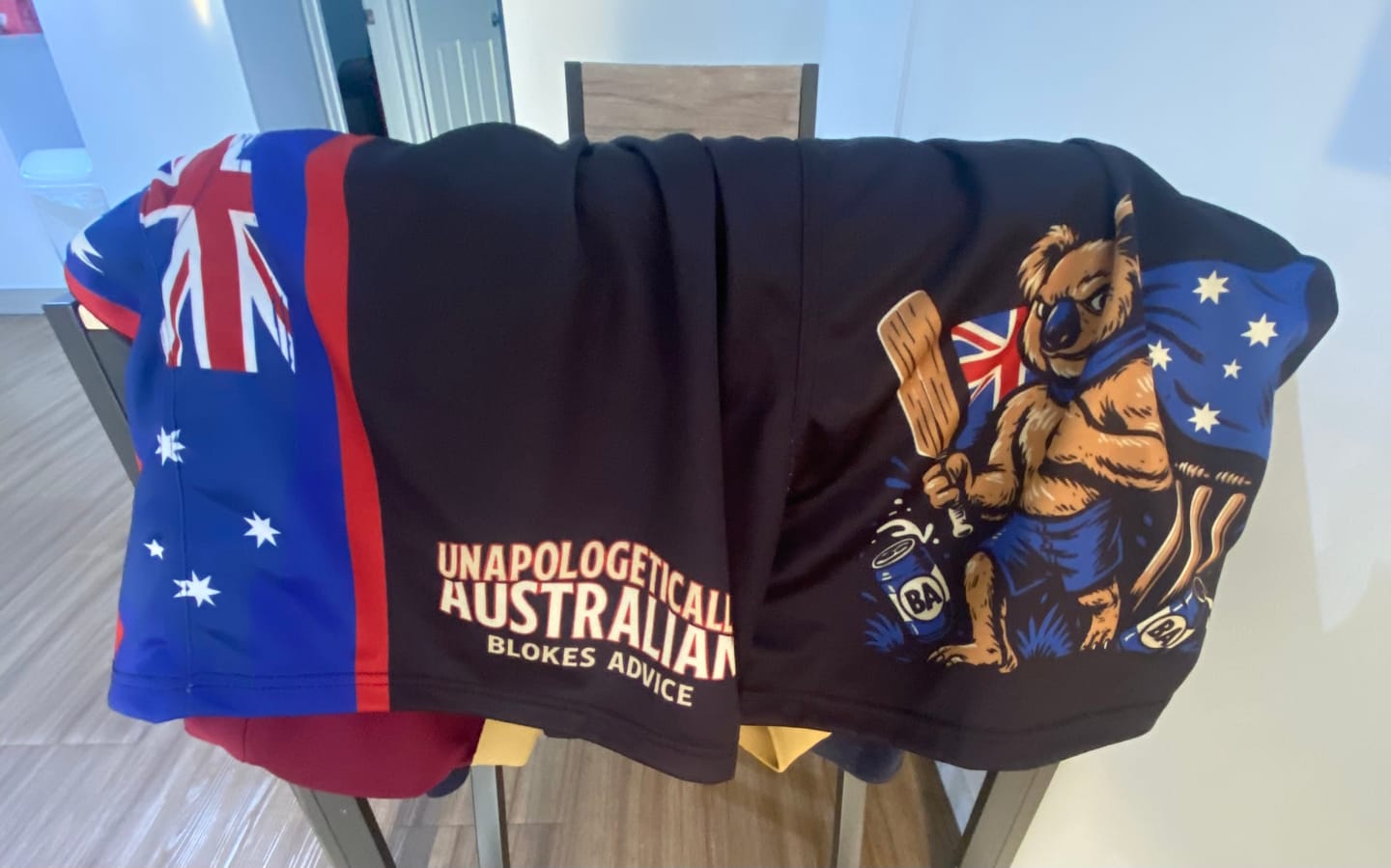 Customer photo review of Aussie As Footy Shorts