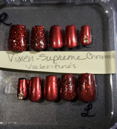 Customer photo review of MR6 Supreme Red Glitter Dip Powder