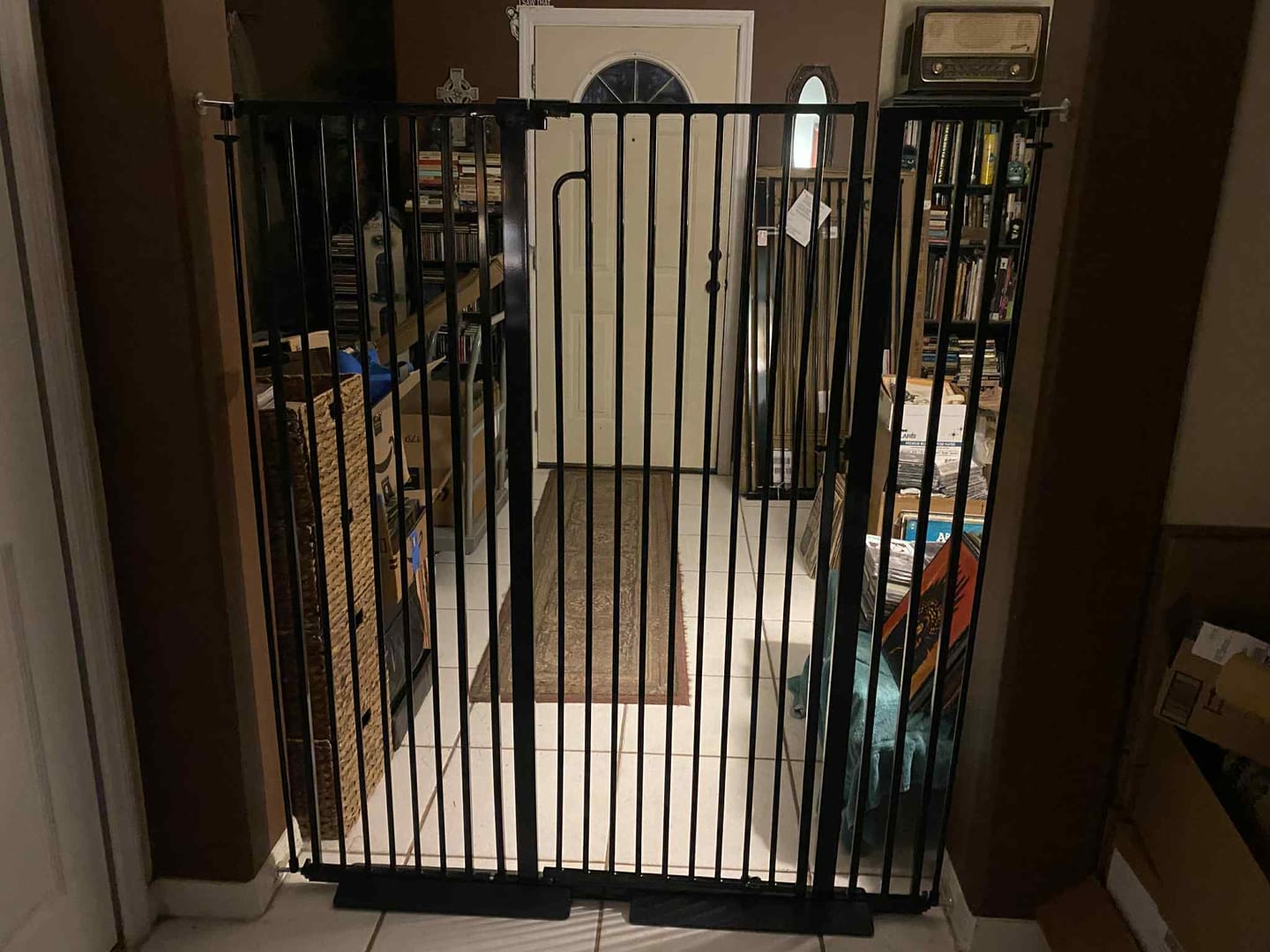 Customer photo review of FairyBaby 57" Extra Tall Pet Gate for  Big Dogs and Curious Climbers