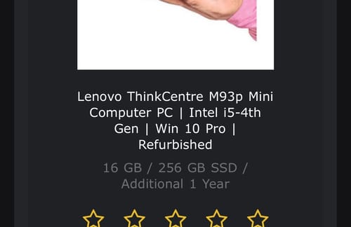 Customer photo review of Lenovo ThinkCentre M93p Mini Computer PC | Intel i5-4th Gen | Win 10 Pro | Refurbished
