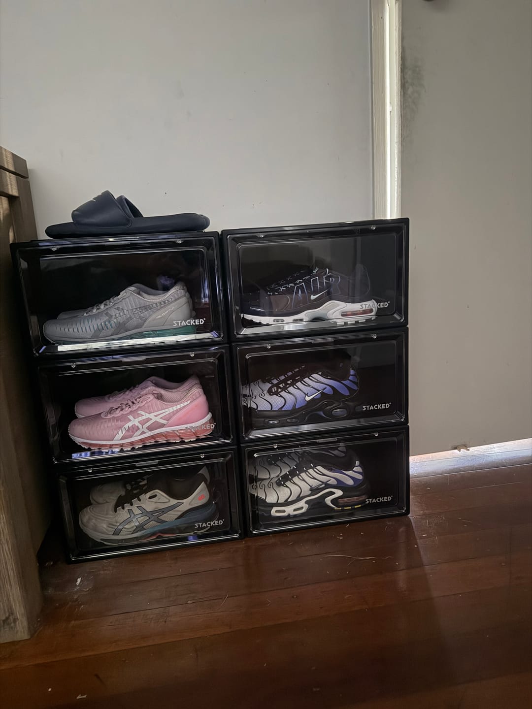 Customer photo review of Magnetic Sneaker Display Case - Buy Bulk (6pcs)