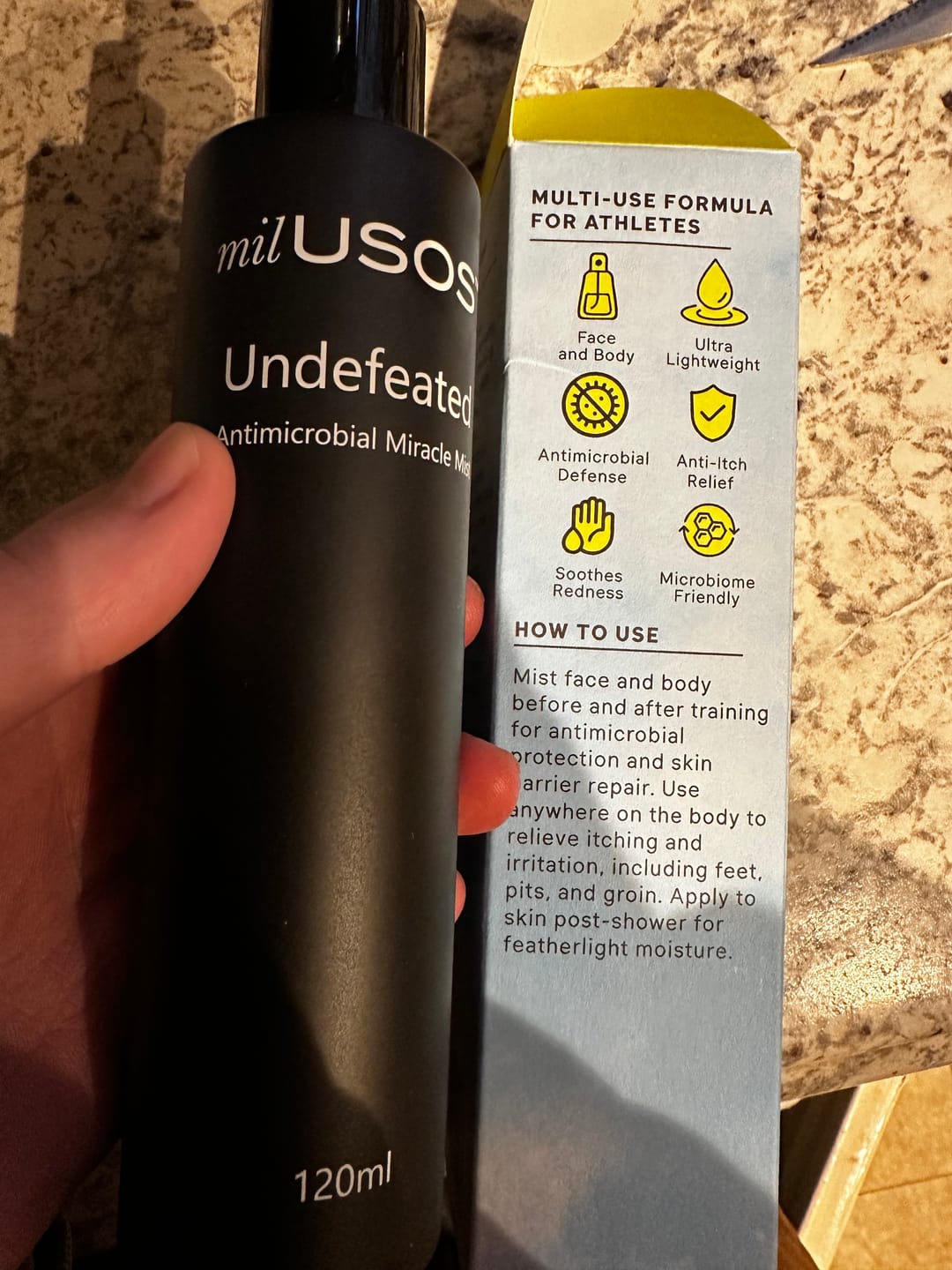 Customer photo review of Undefeated Antimicrobial Miracle Mist