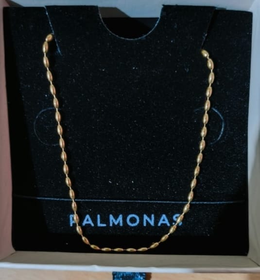 Customer photo review of Gold Beaded Necklace