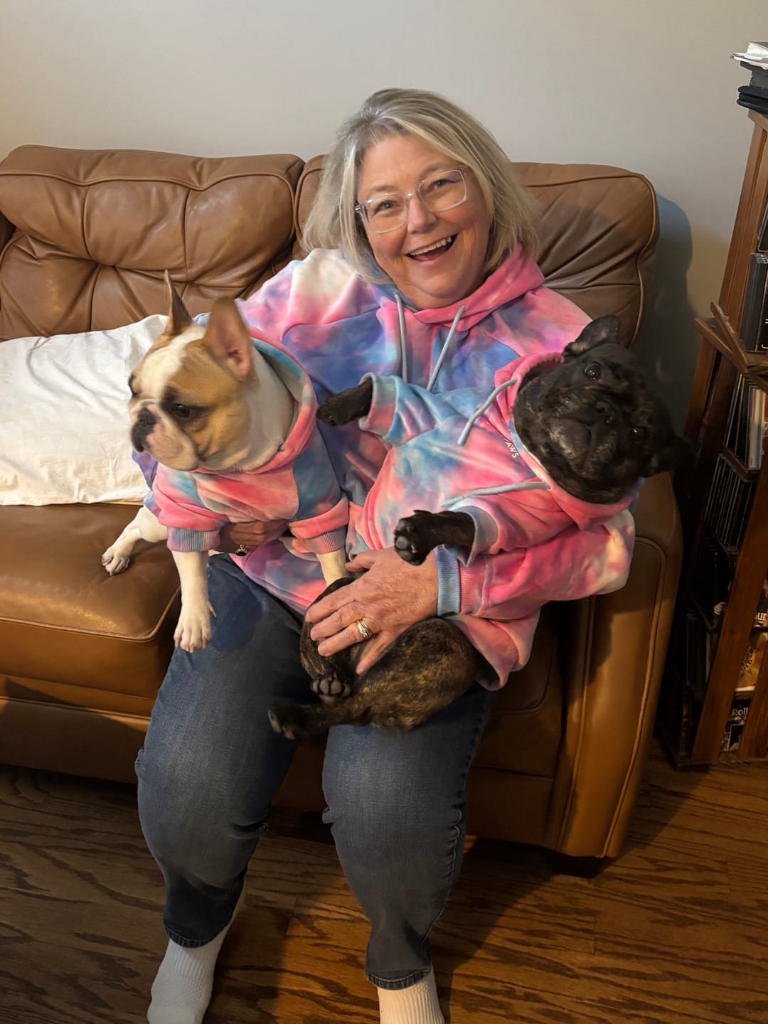 Customer photo review of Velvet Dog Hoodie - Snow Cone