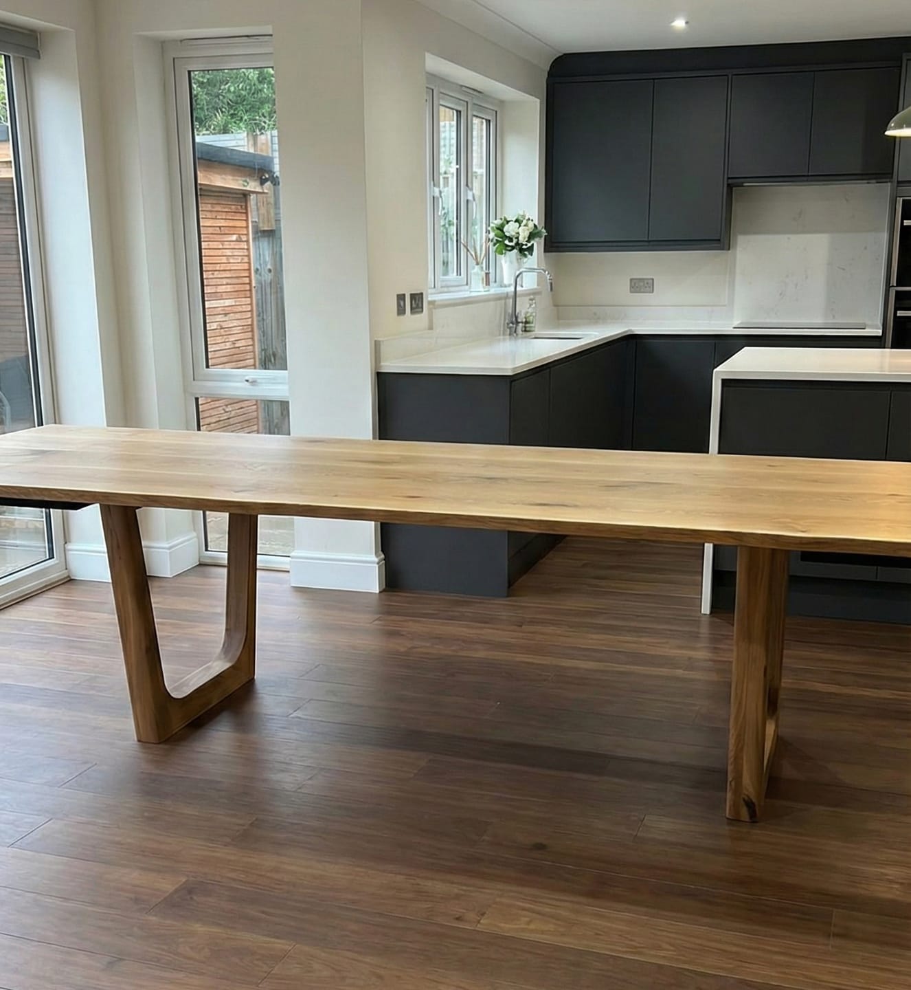Customer photo review of Lilian Extendable Oak Dining Table